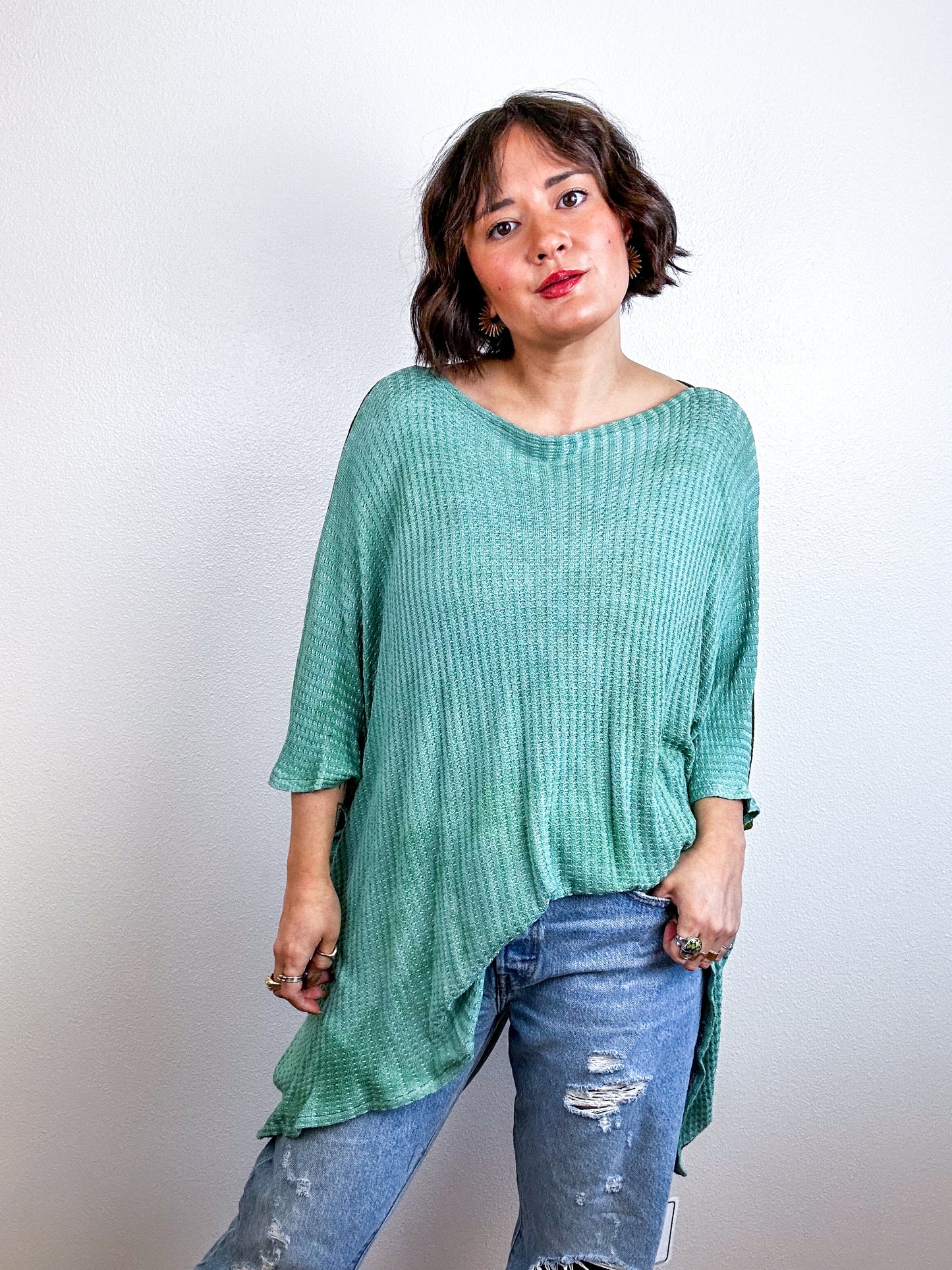 Oversize Flip Sweater Moss Celadon