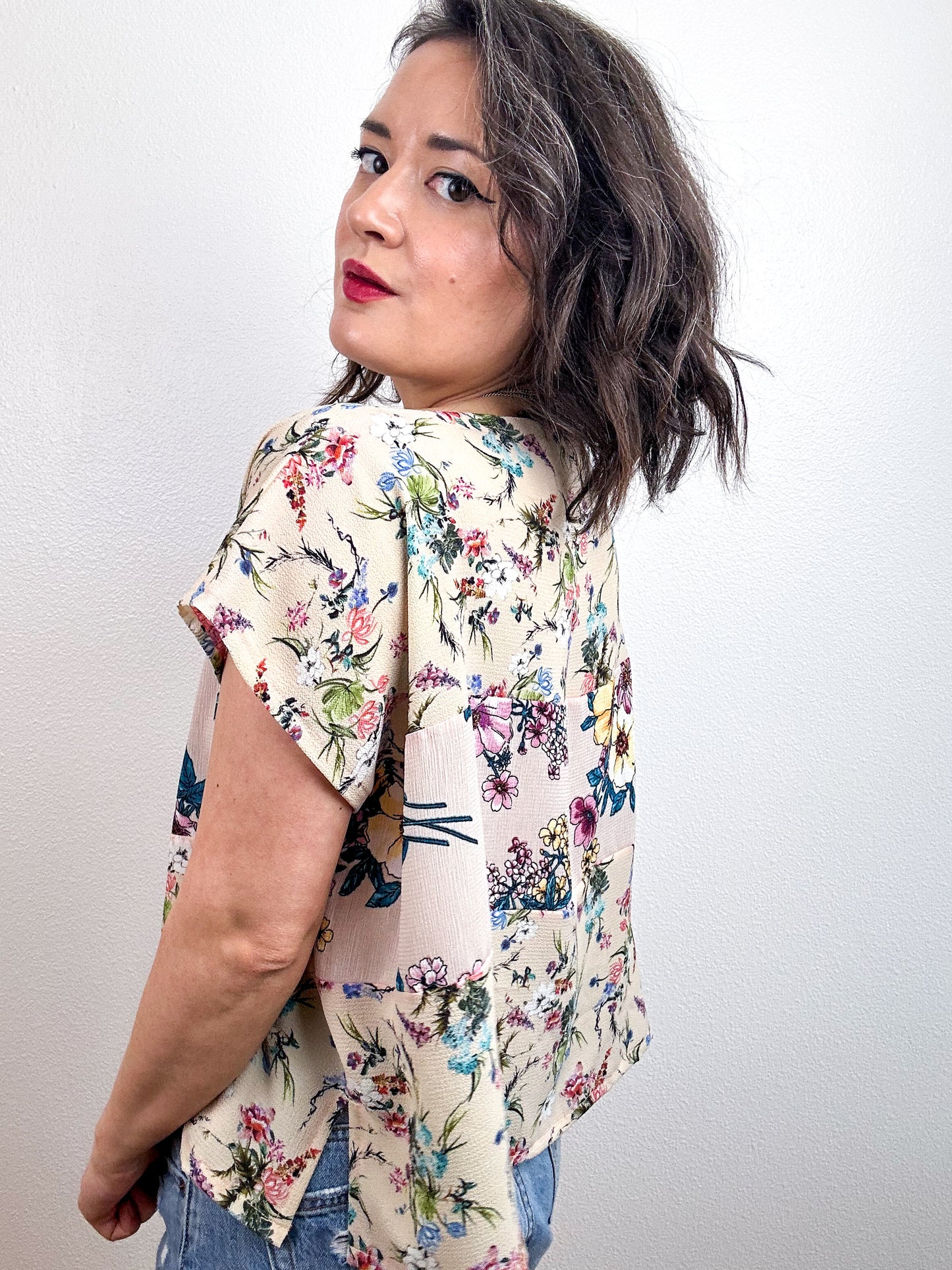 Scrappy Crop Ivory Blush Mini Floral