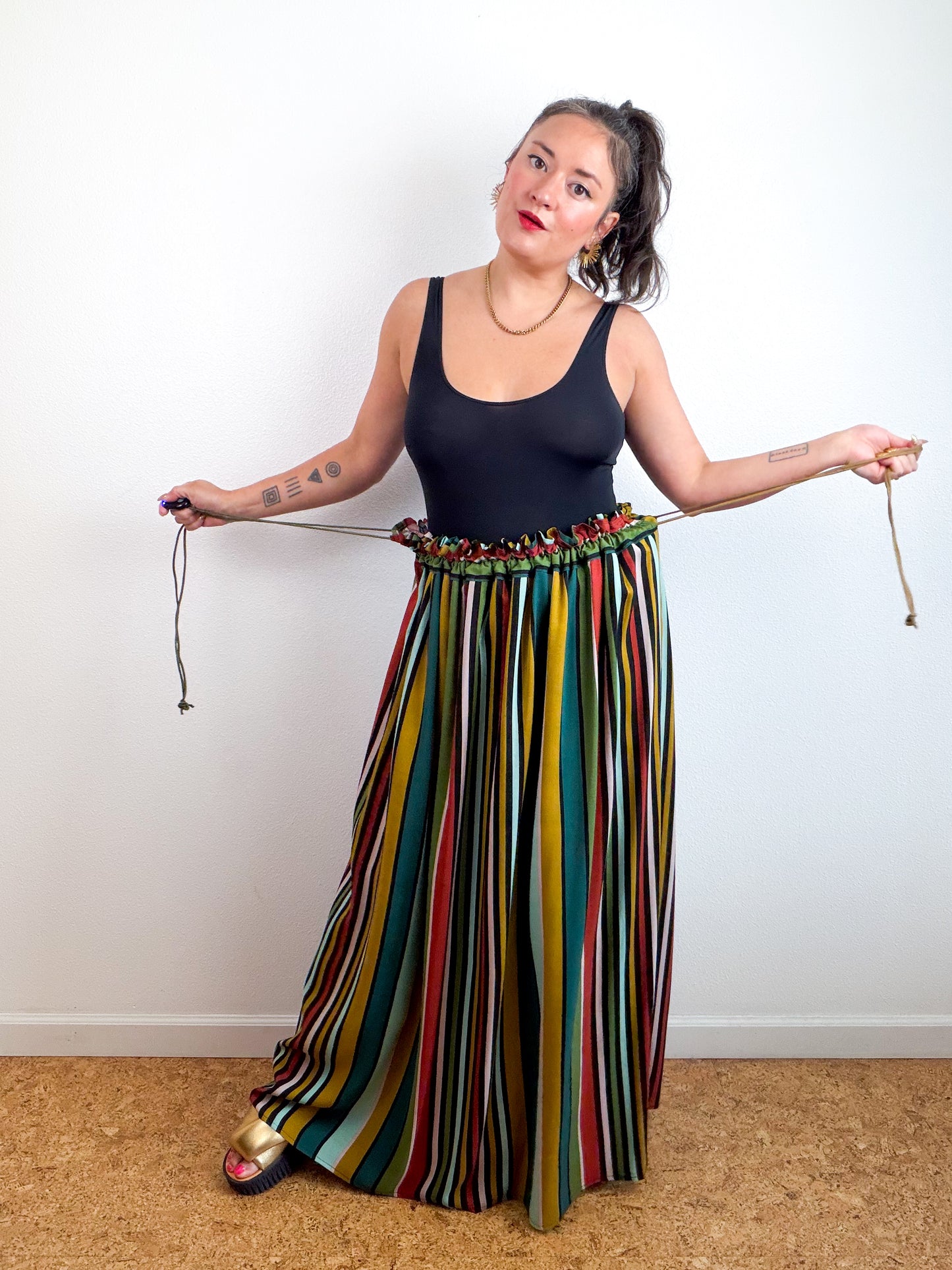 THE SKIRT Multi Stripe Challis