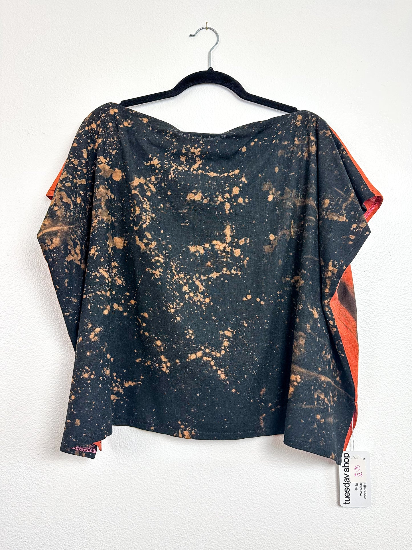 Hand-Dyed Linen Blend Flip Crop Rust Sumi Black Speckle