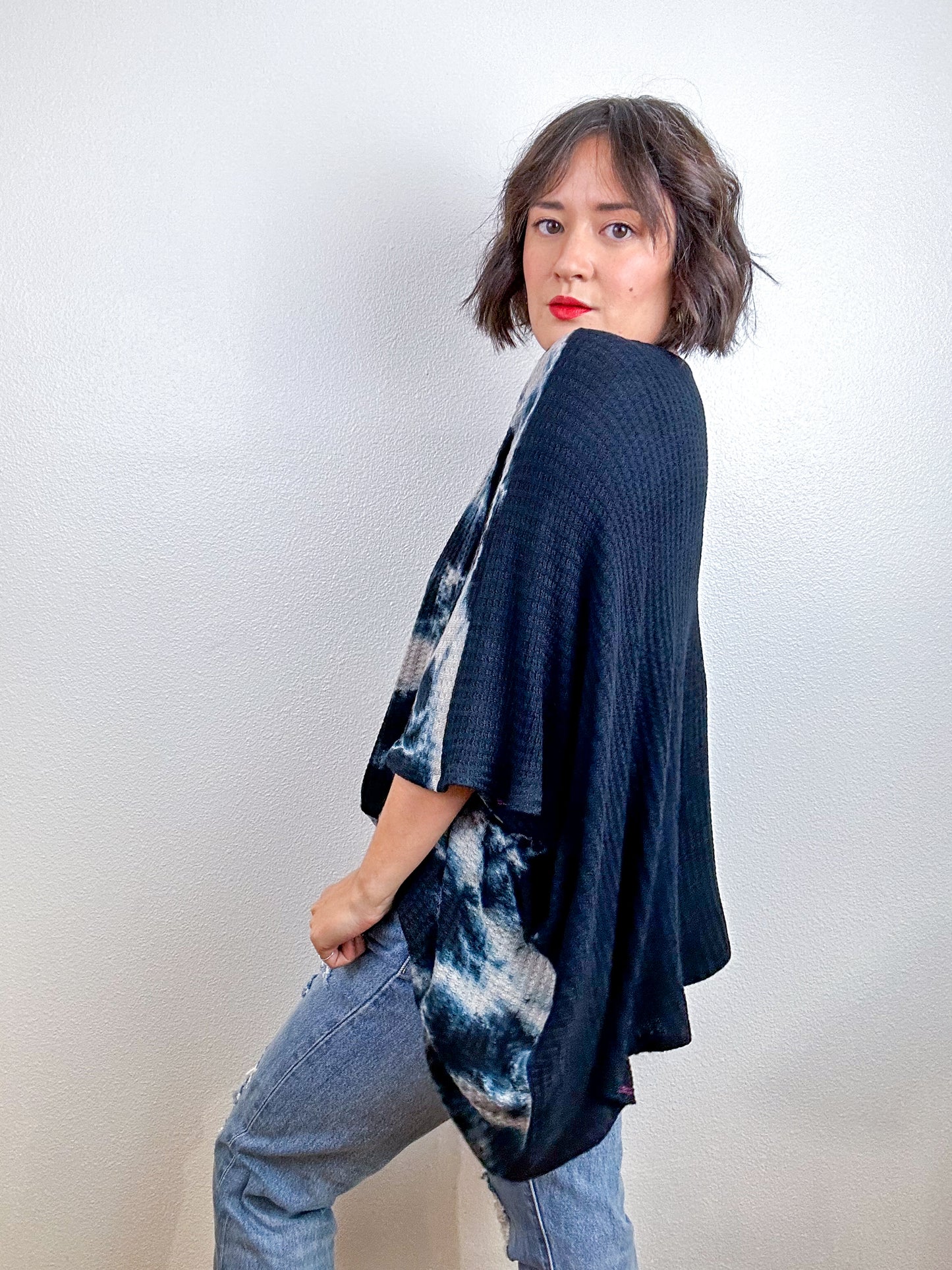 Oversize Flip Sweater Black Tie