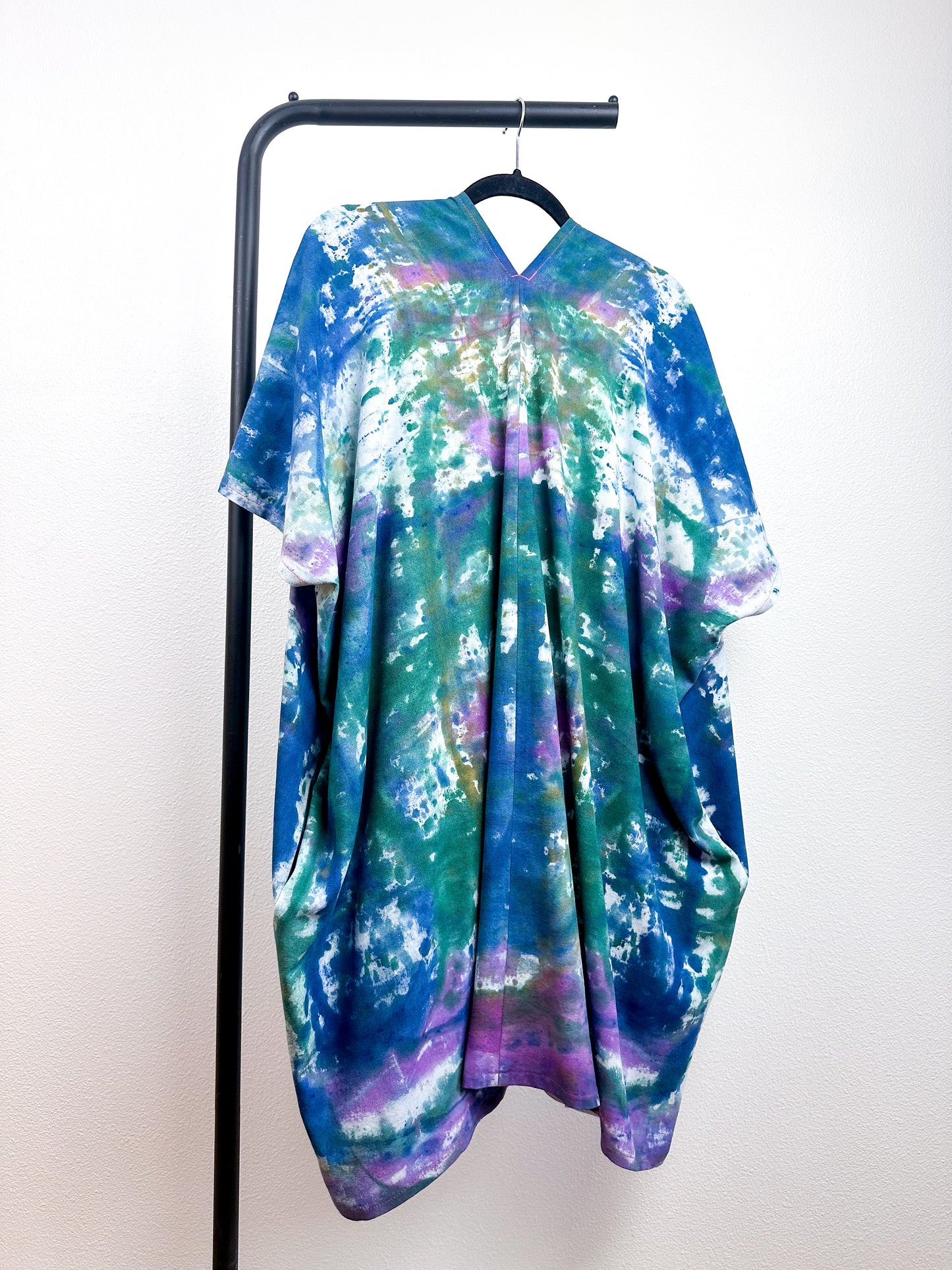 Oversized Hand-Dyed Linen Blend Smock Dress Watercolor Rabanal
