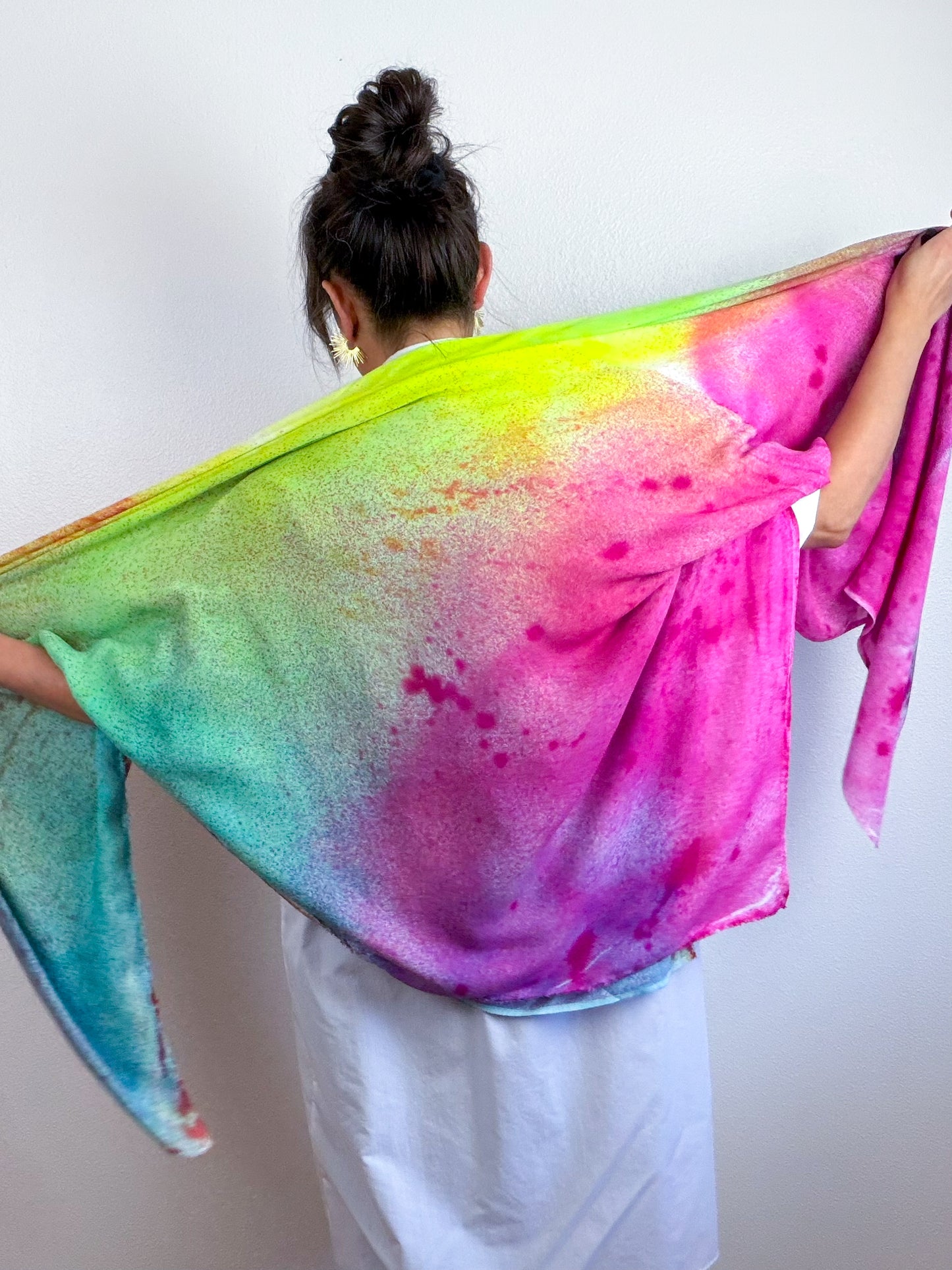 Hand-Dyed Bamboo Scarf Funfetti A