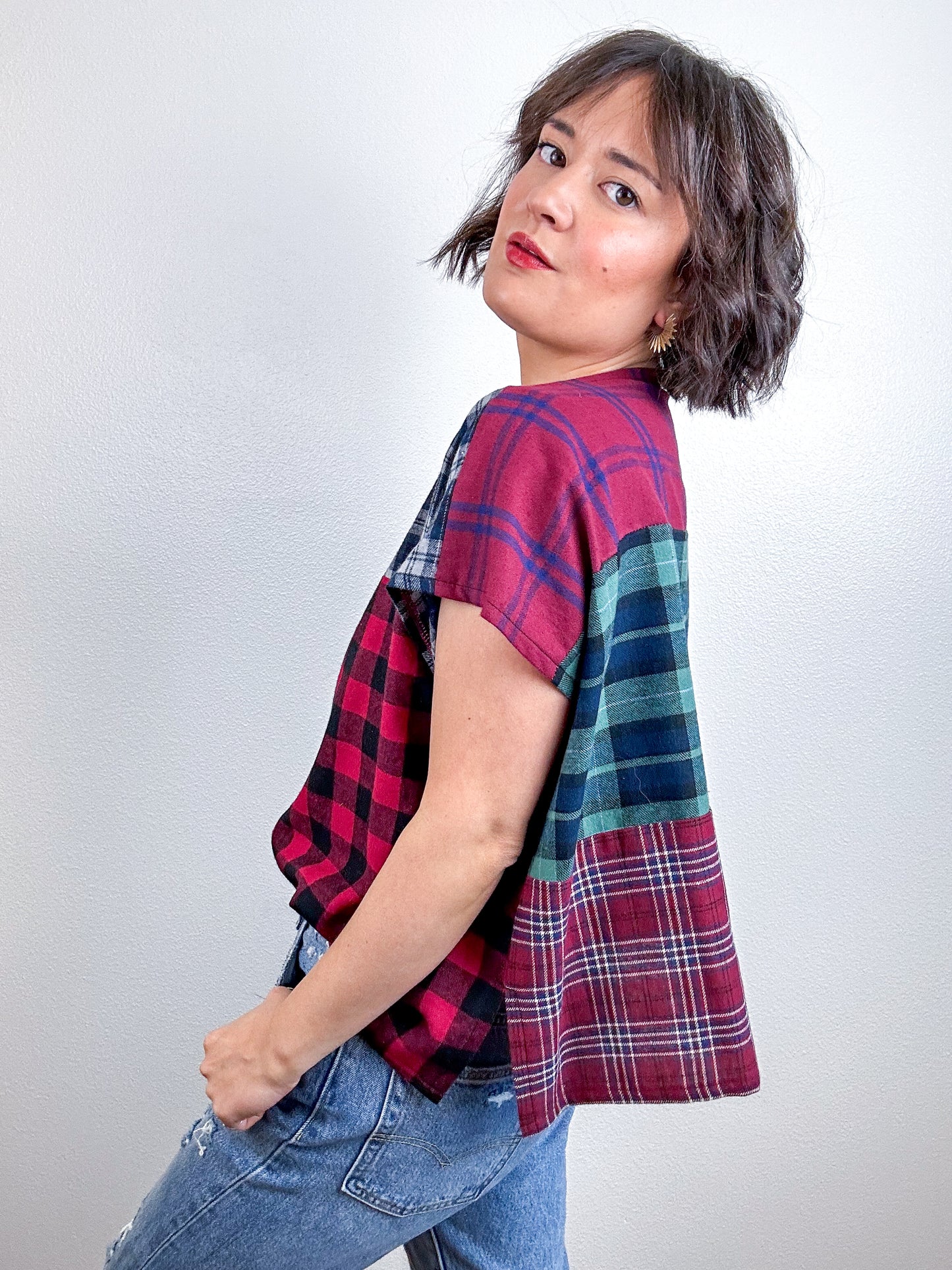 Scrappy Crop Plaid Flannel Mix 1
