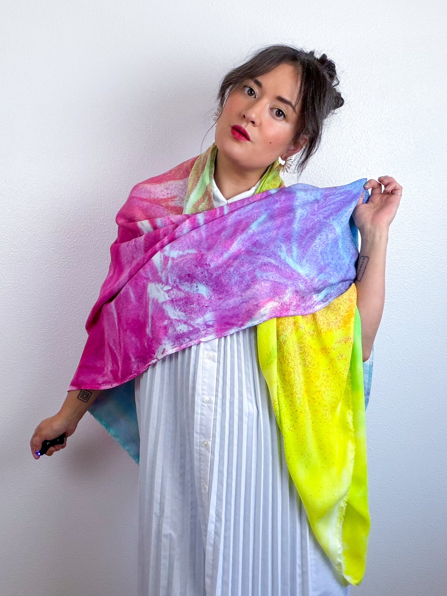 Hand-Dyed Bamboo Scarf Funfetti D