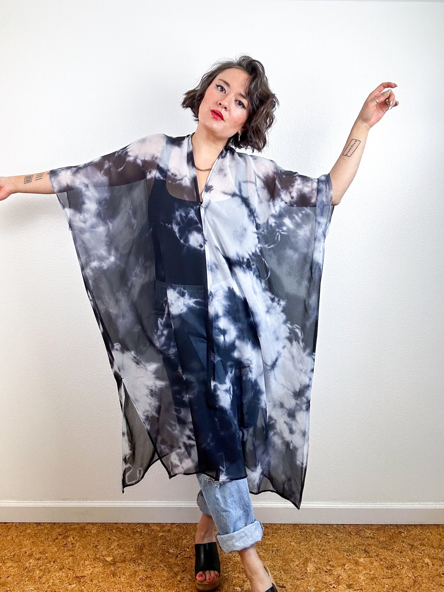 SILK Midi Caftan Dress Black Tie