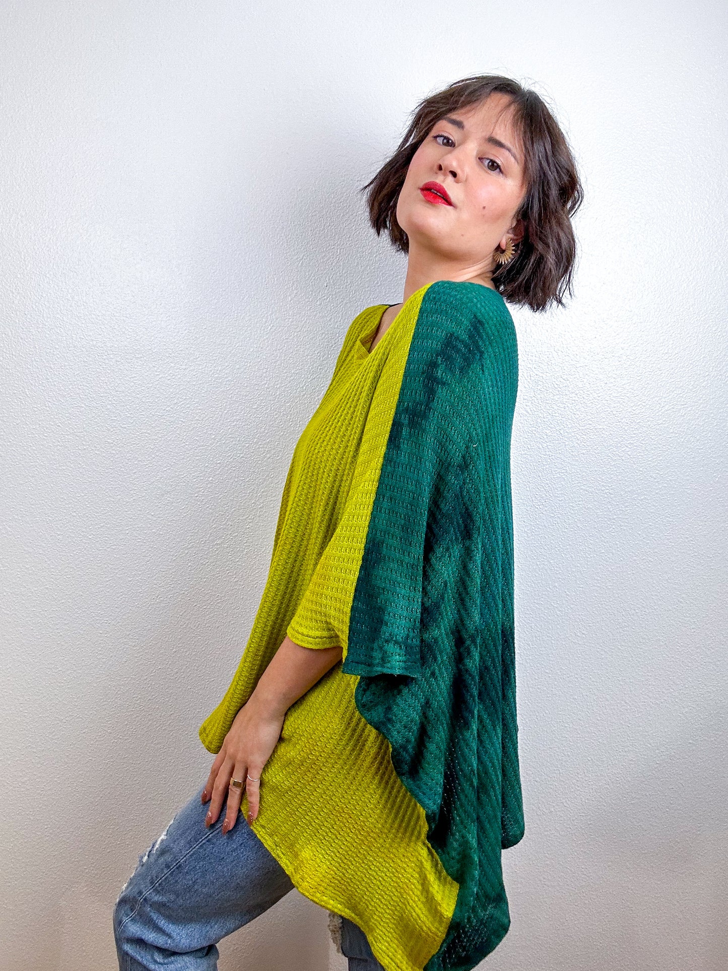 Oversize Flip Sweater Forest Chartreuse
