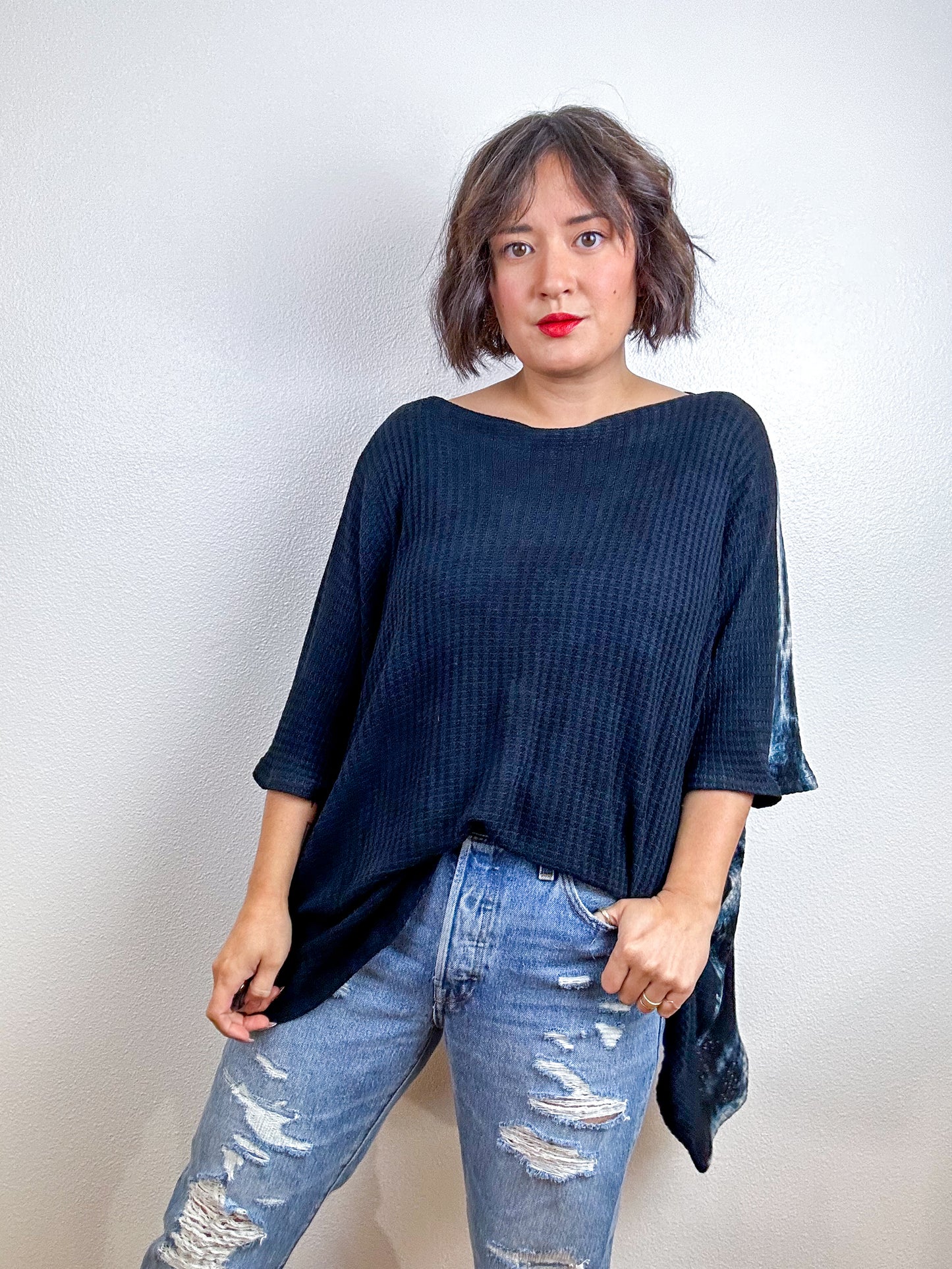 Oversize Flip Sweater Black Tie