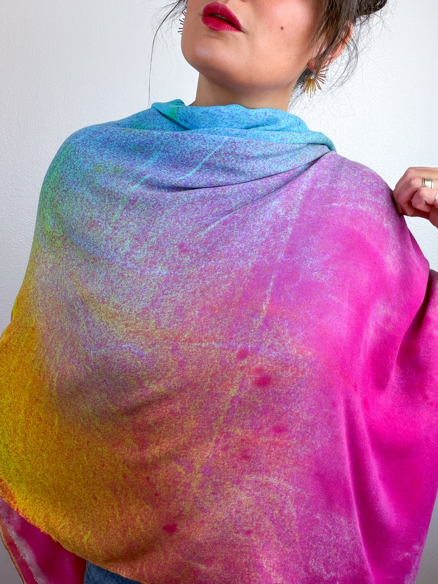 Hand-Dyed Bamboo Scarf Funfetti A