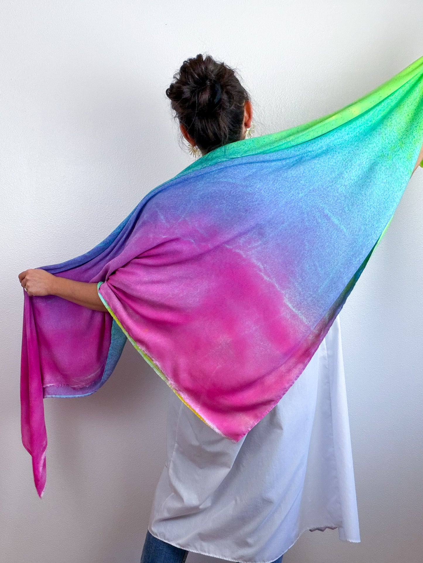 Hand-Dyed Bamboo Scarf Funfetti C