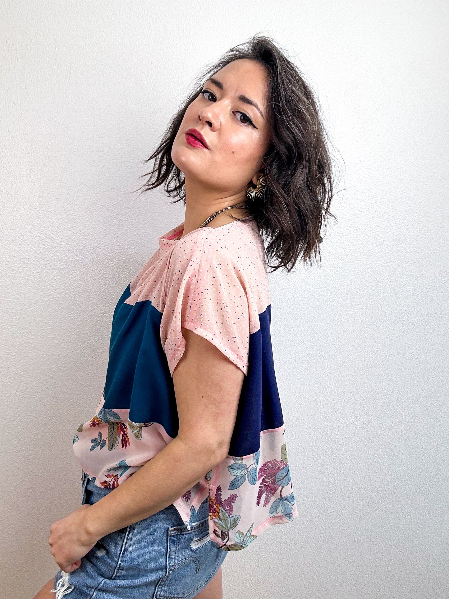 Scrappy Crop Blush Navy