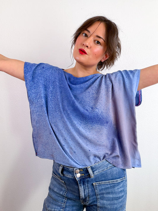 Hand-Dyed Bamboo Flip Crop Midnight Blush Terracotta Gradient