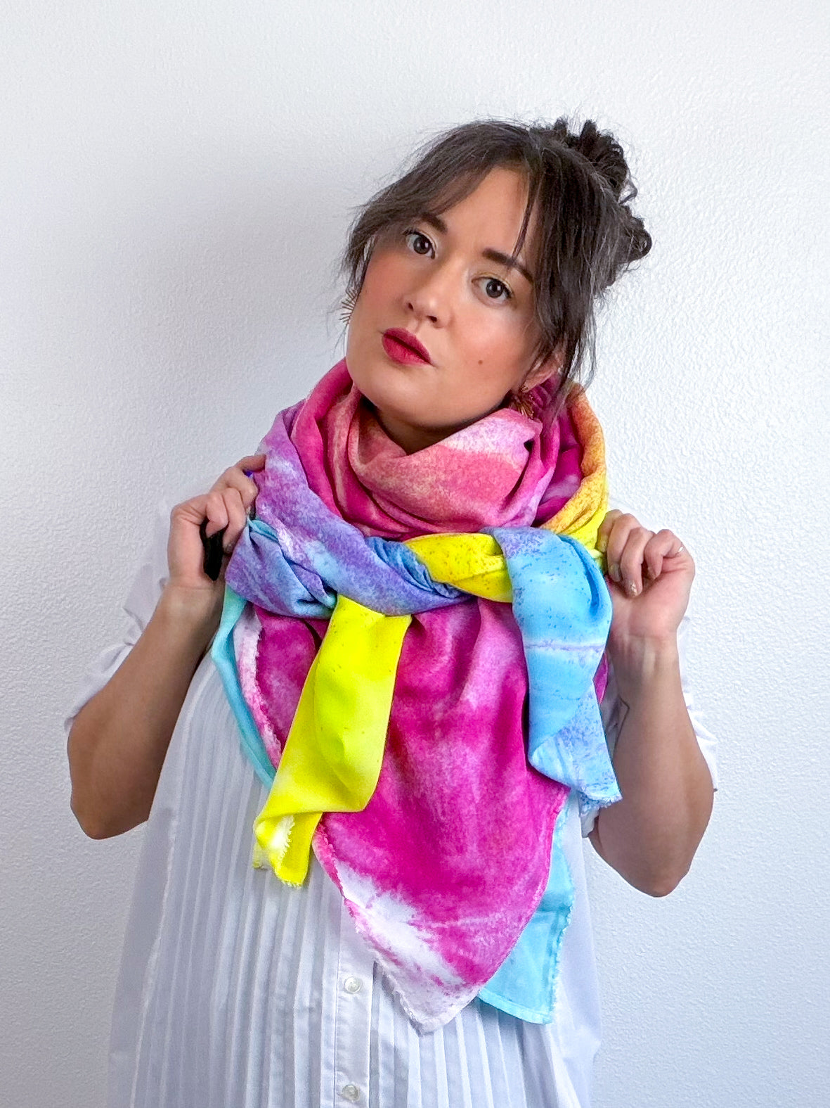 Hand-Dyed Bamboo Scarf Funfetti D