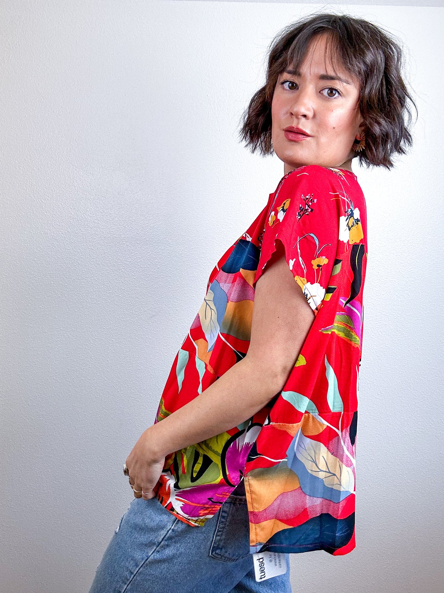 Scrappy Crop Red Floral Mix