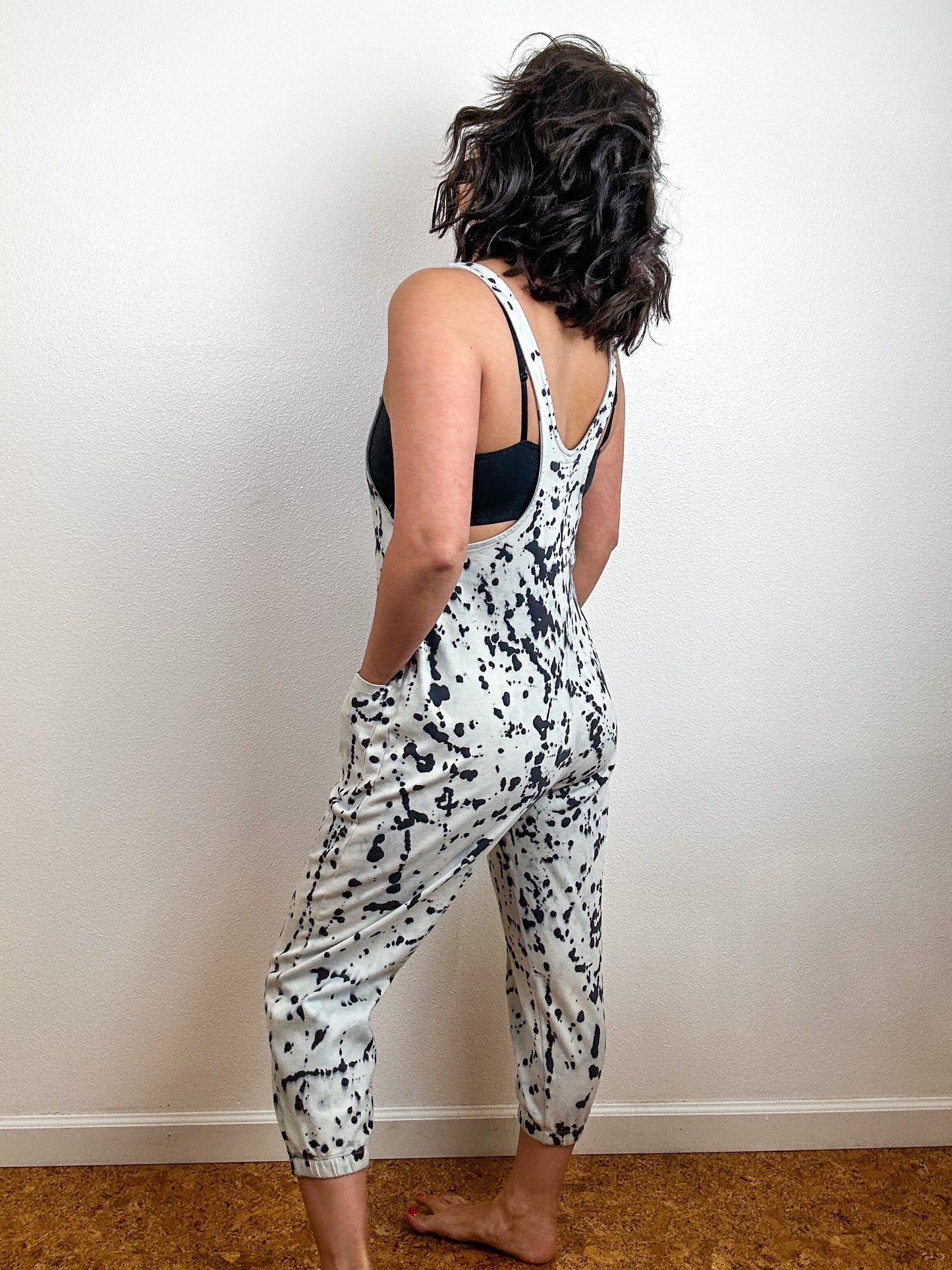 Hand-Dyed Jumper Ivory Black Speckle
