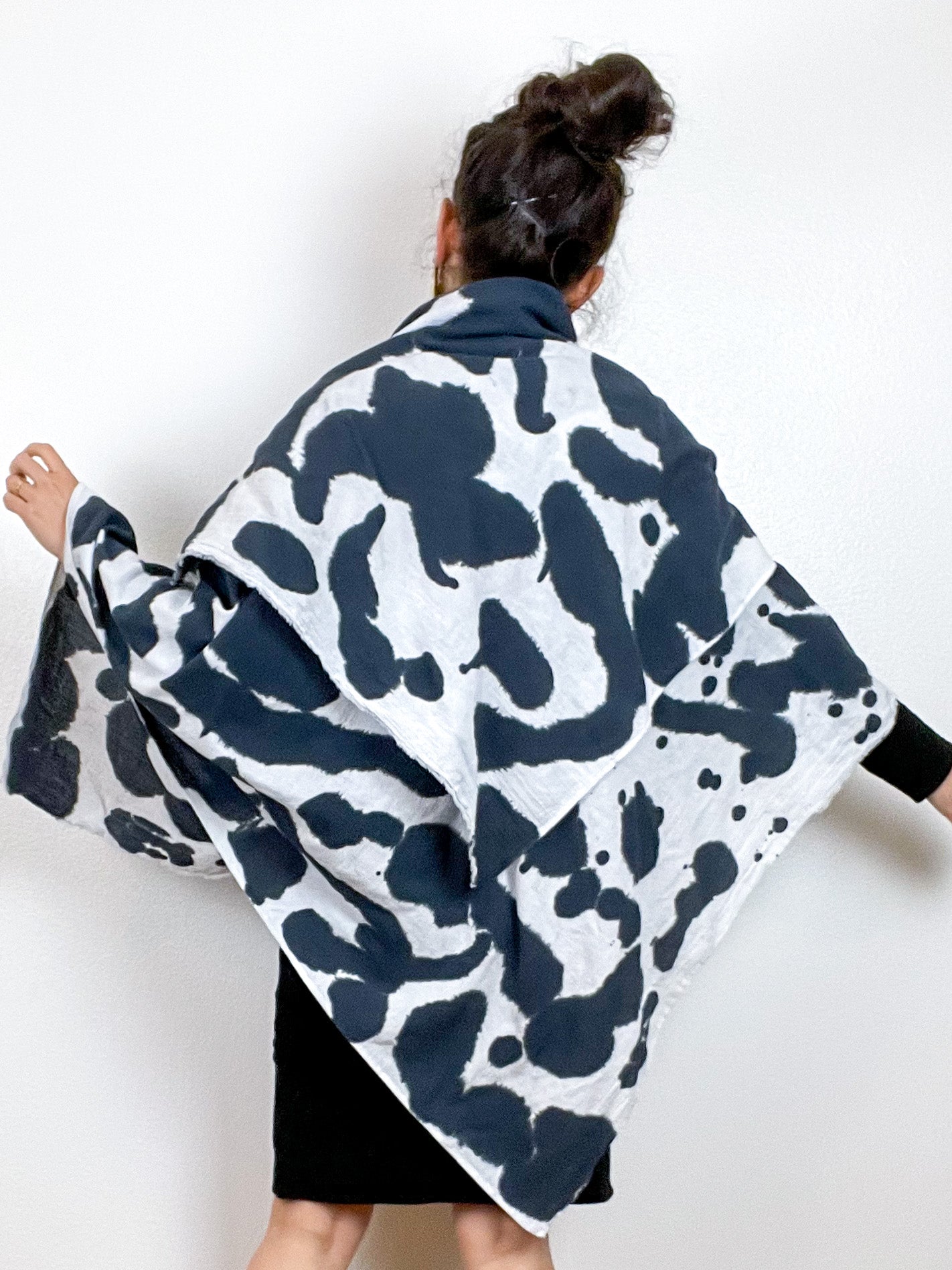 Hand-Dyed Cotton Blanket Scarf Inkblot