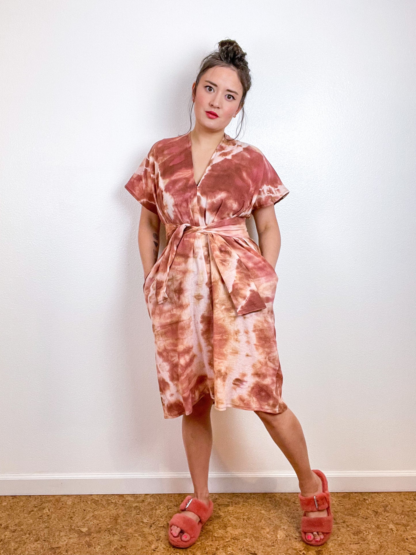 Single Gauze Caftan Dress Terracotta