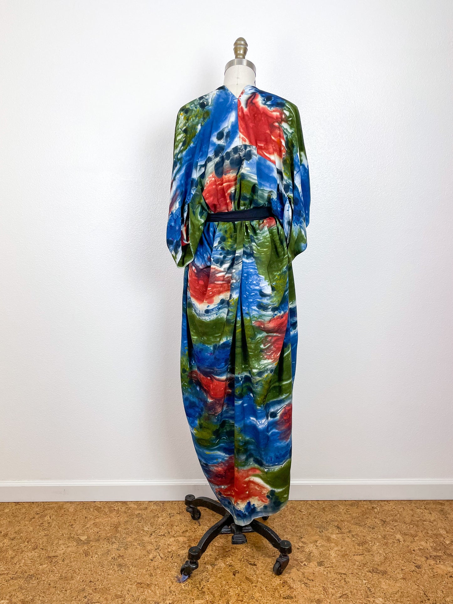 Hand-Dyed High Low Kimono Earth Tones Watercolor