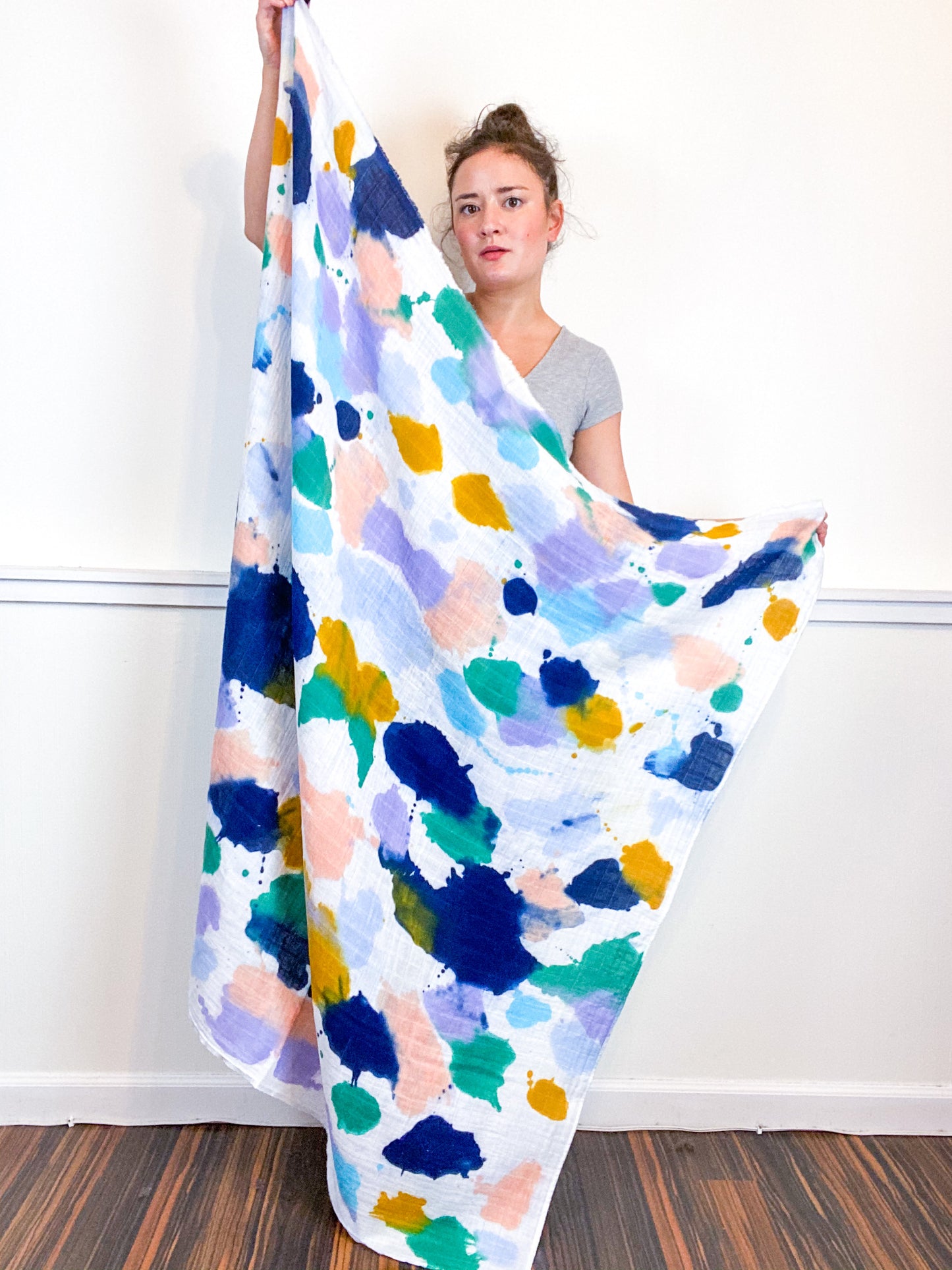 Hand-Dyed Large Square Scarf Seven Multicolor