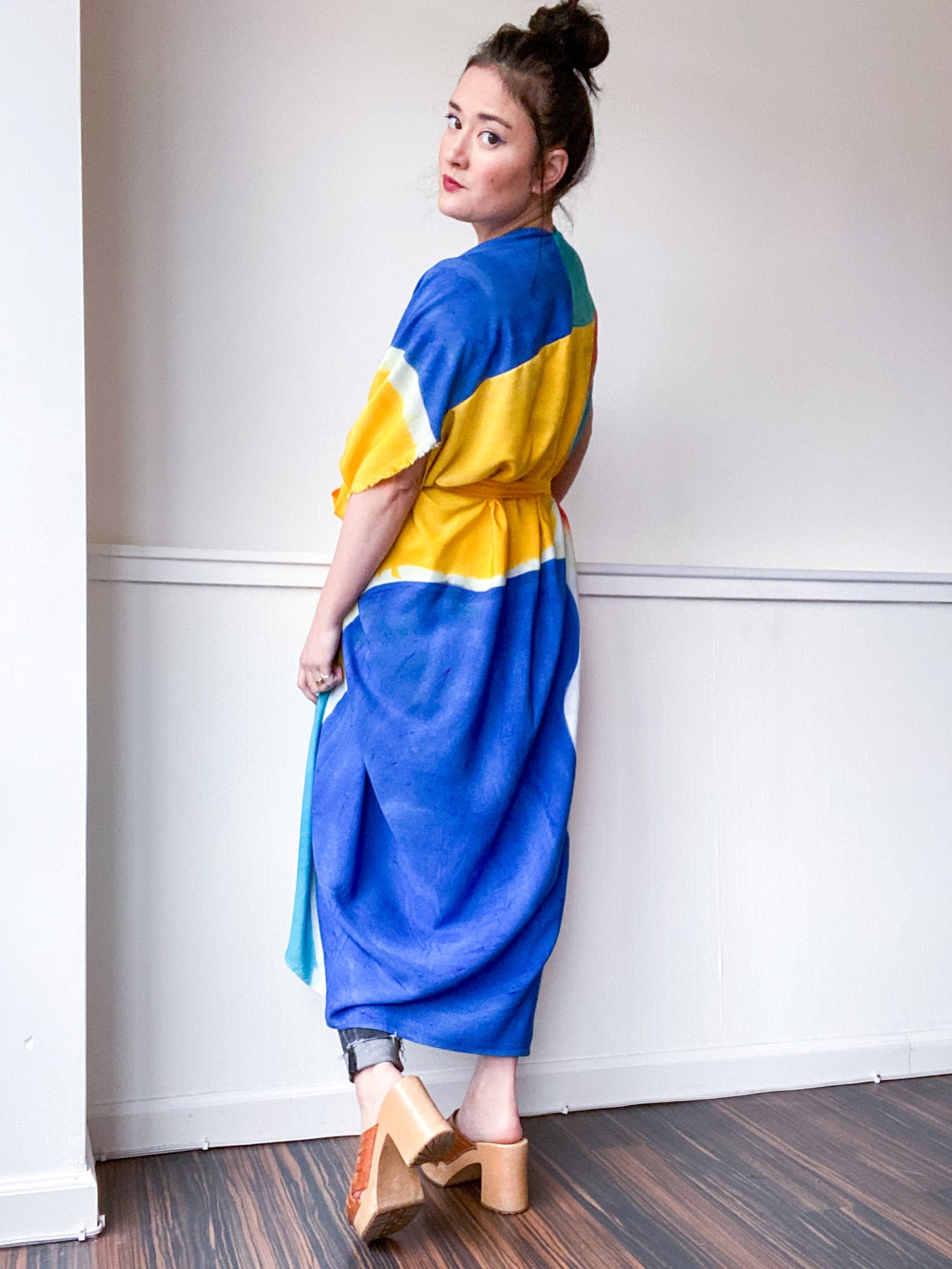 Limited Edition Hand-Dyed High Low Kimono Shape Study 1