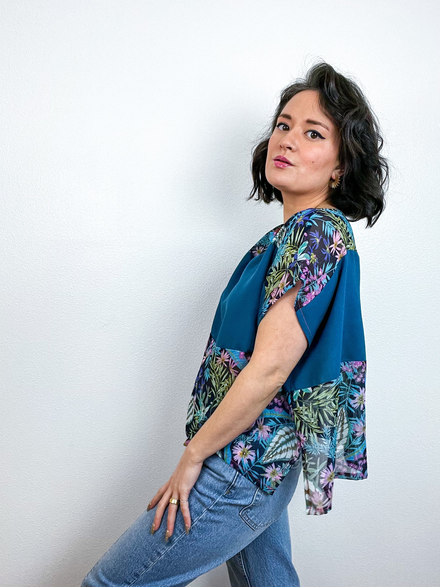 Scrappy Crop Teal Tropical