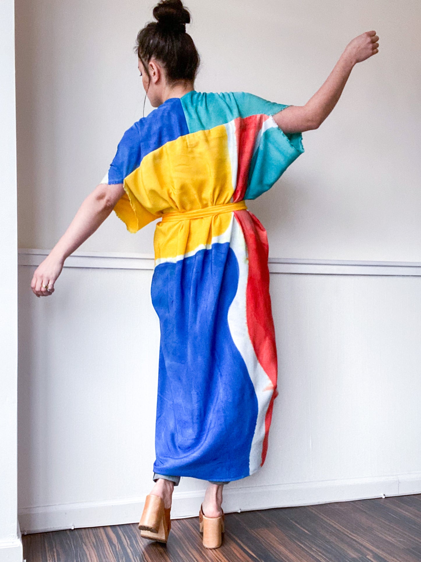 Limited Edition Hand-Dyed High Low Kimono Shape Study 1