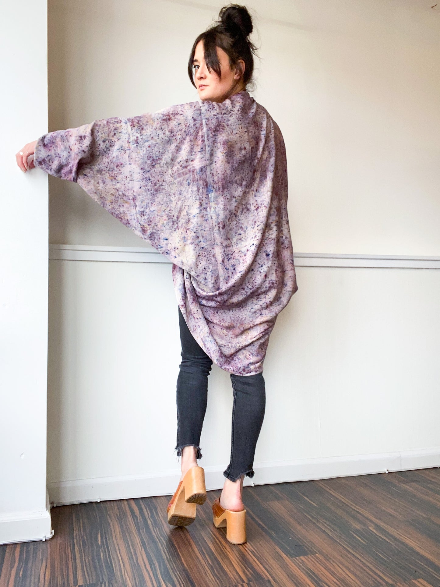 Hand-Dyed Waterfall Kimono Deconstructed Grey