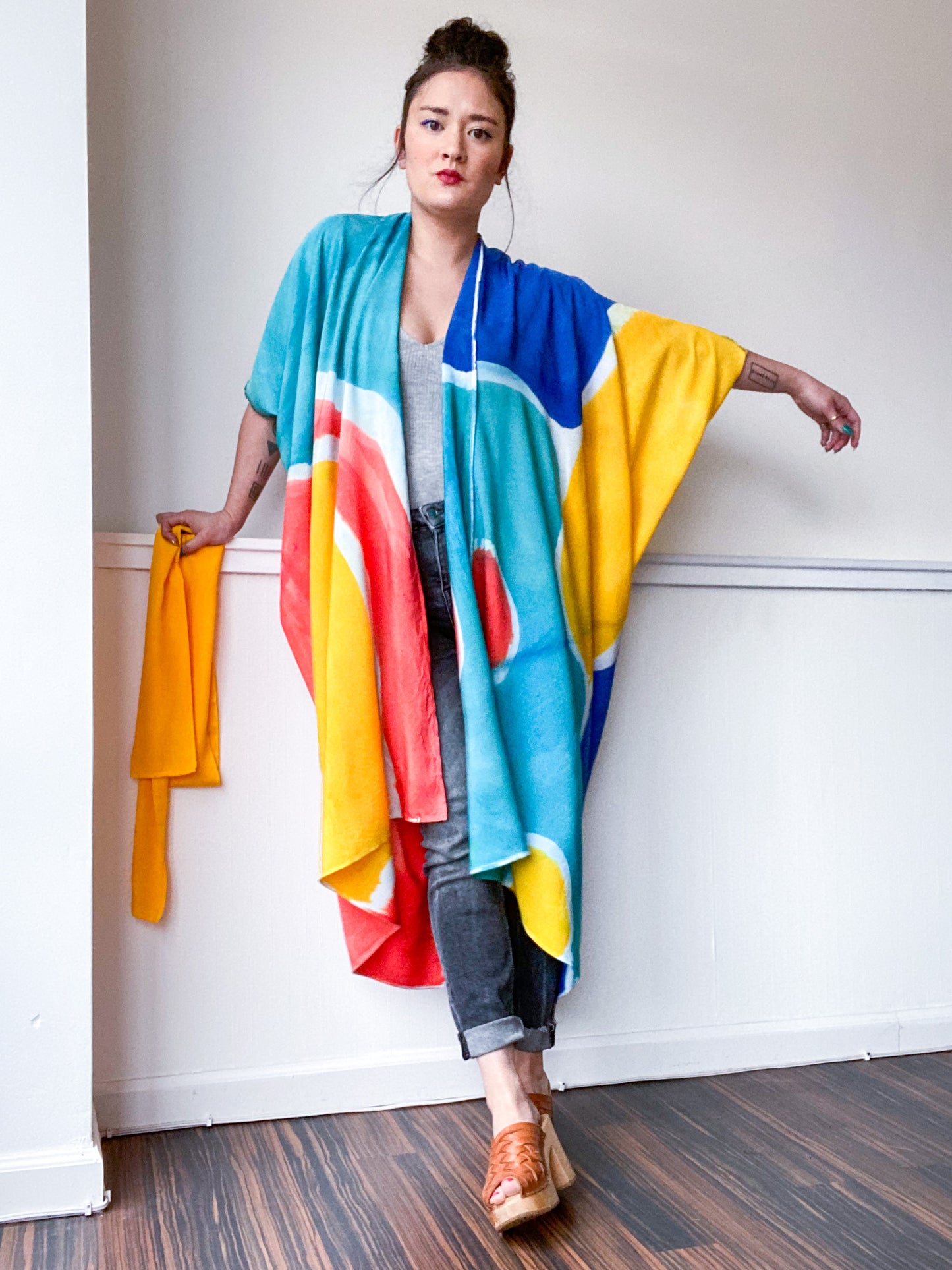 Limited Edition Hand-Dyed High Low Kimono Shape Study 1