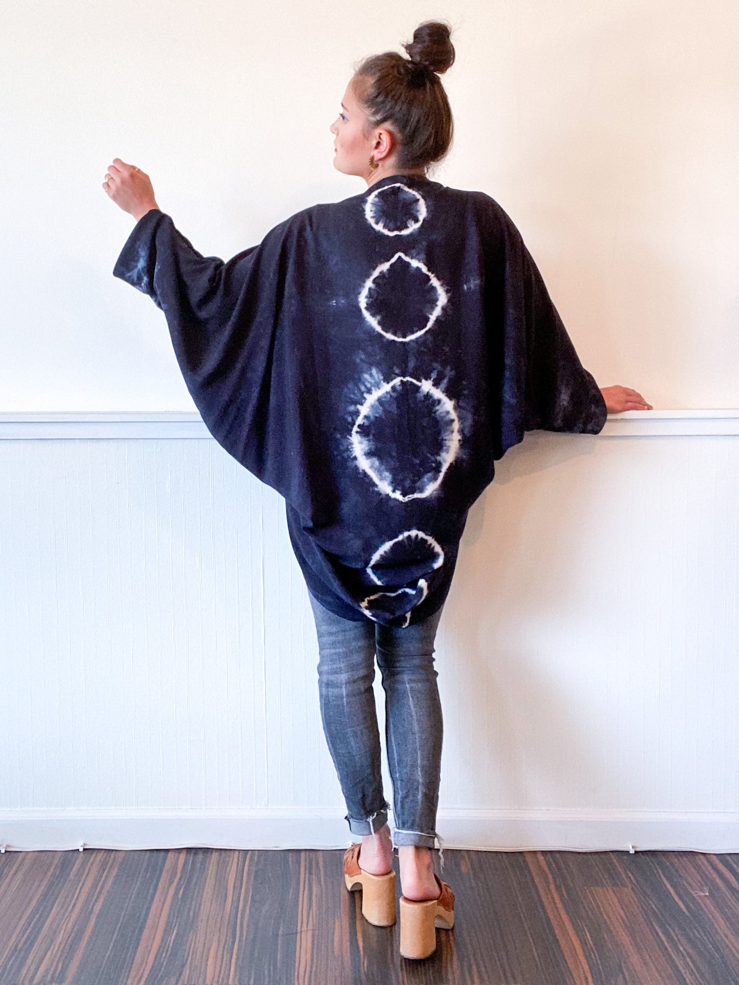 Hand-Dyed Waterfall Kimono Lunar Black
