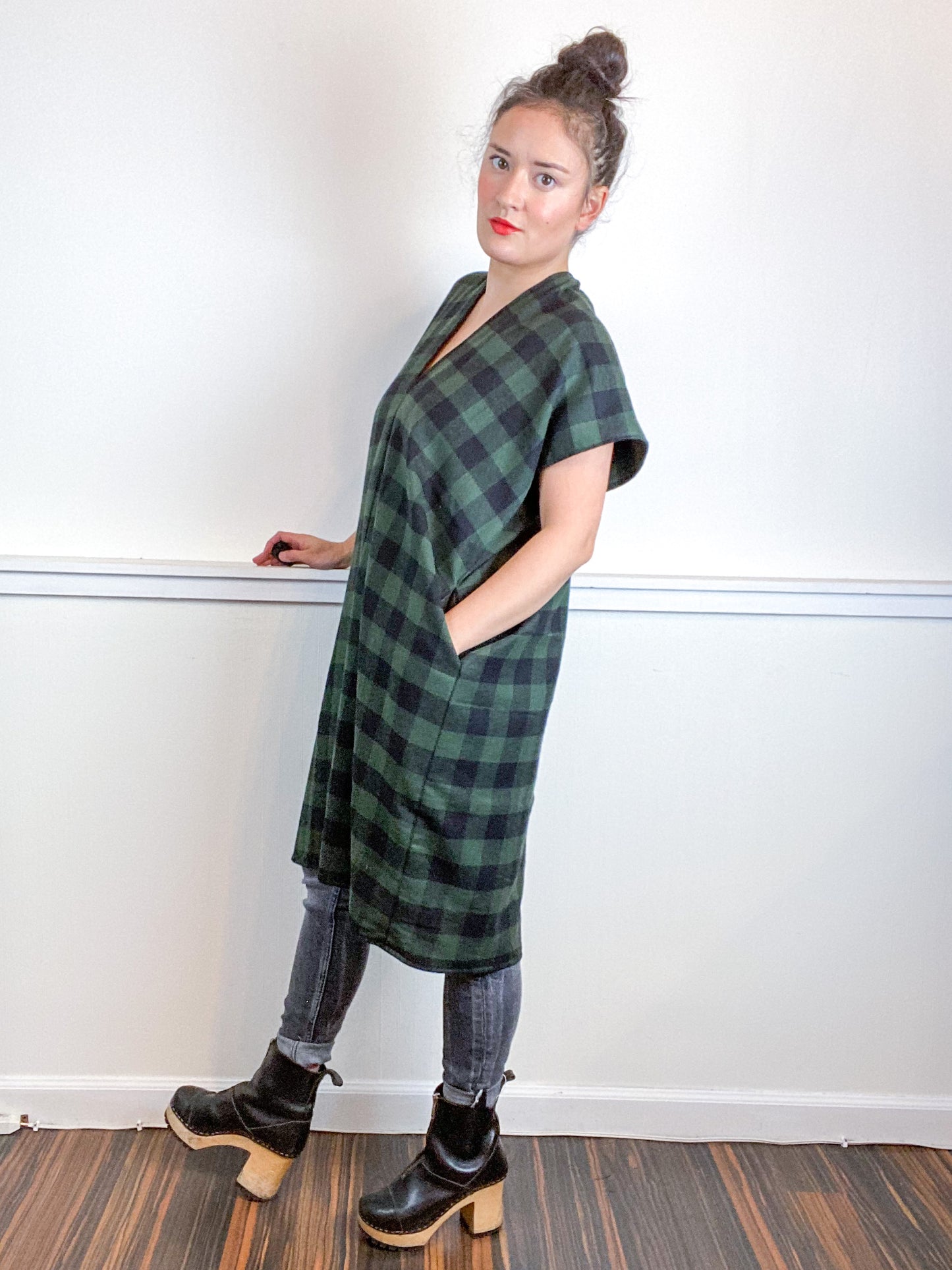 Plaid Smock Dress Forest Buffalo