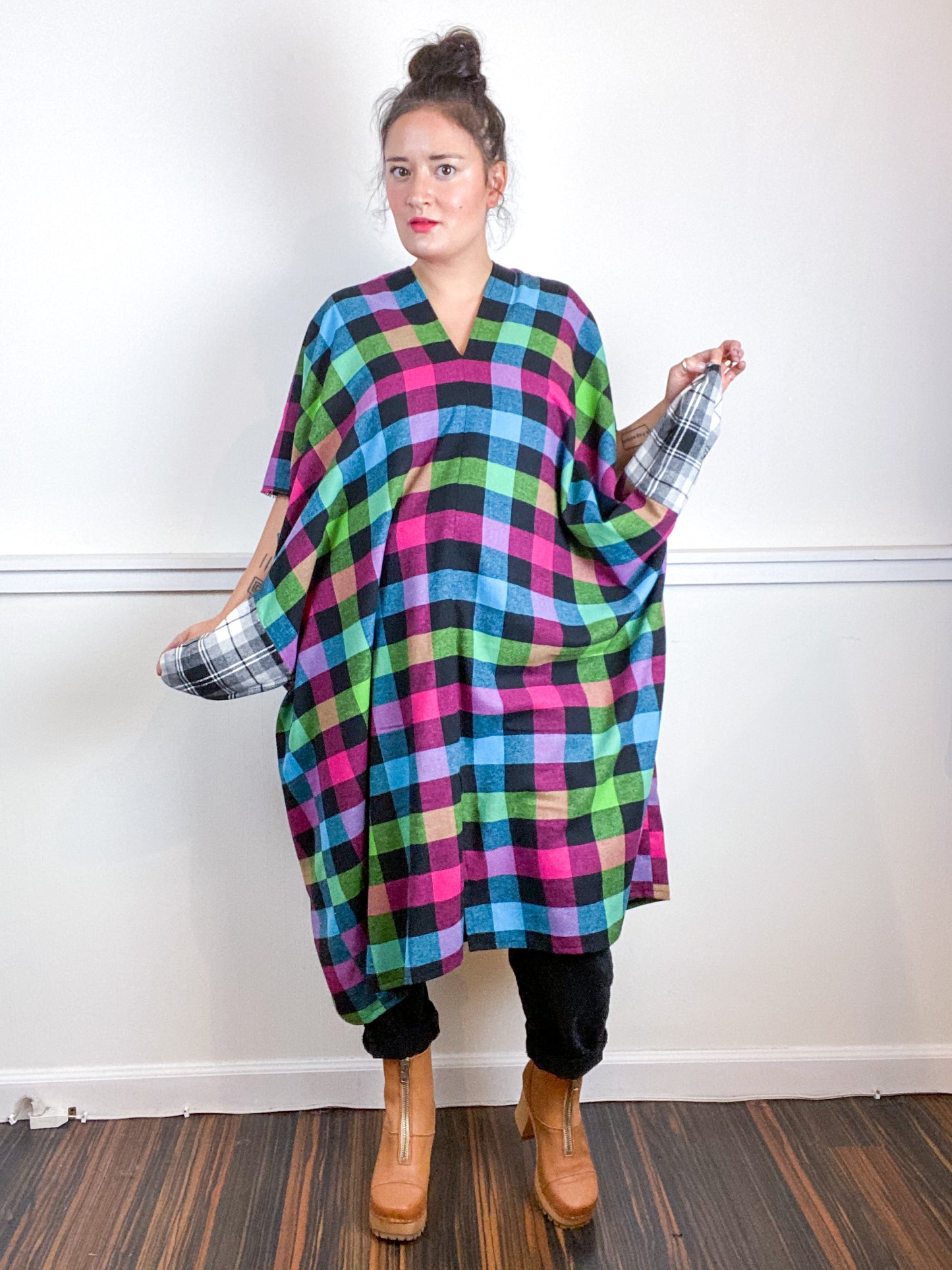 Plaid Smock Dress Multicolor Buffalo