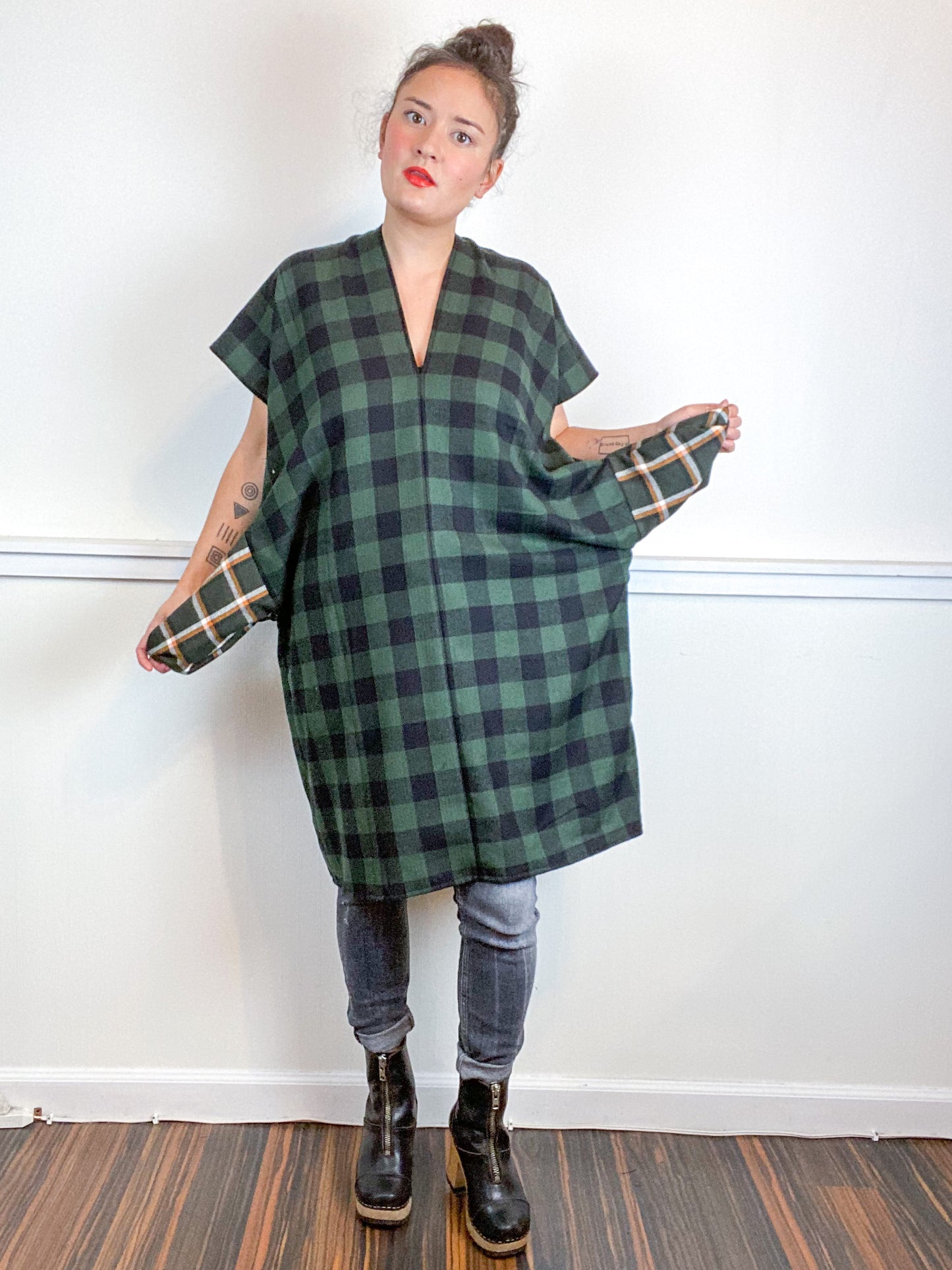 Plaid Smock Dress Forest Buffalo