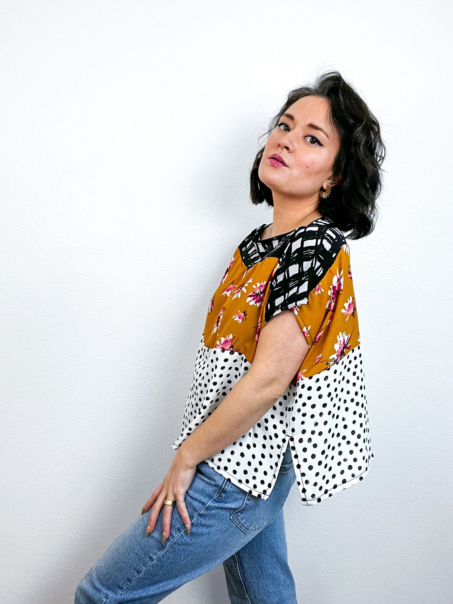 Scrappy Crop Marigold Dots Floral Grid