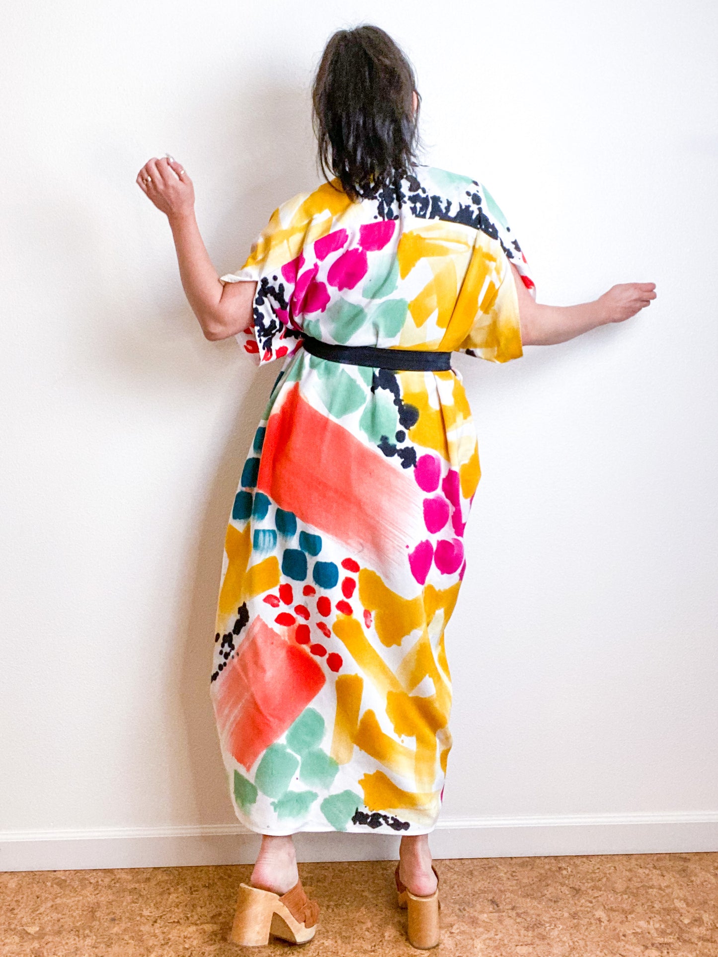 OOAK Hand-Dyed High Low Kimono Confetti 2