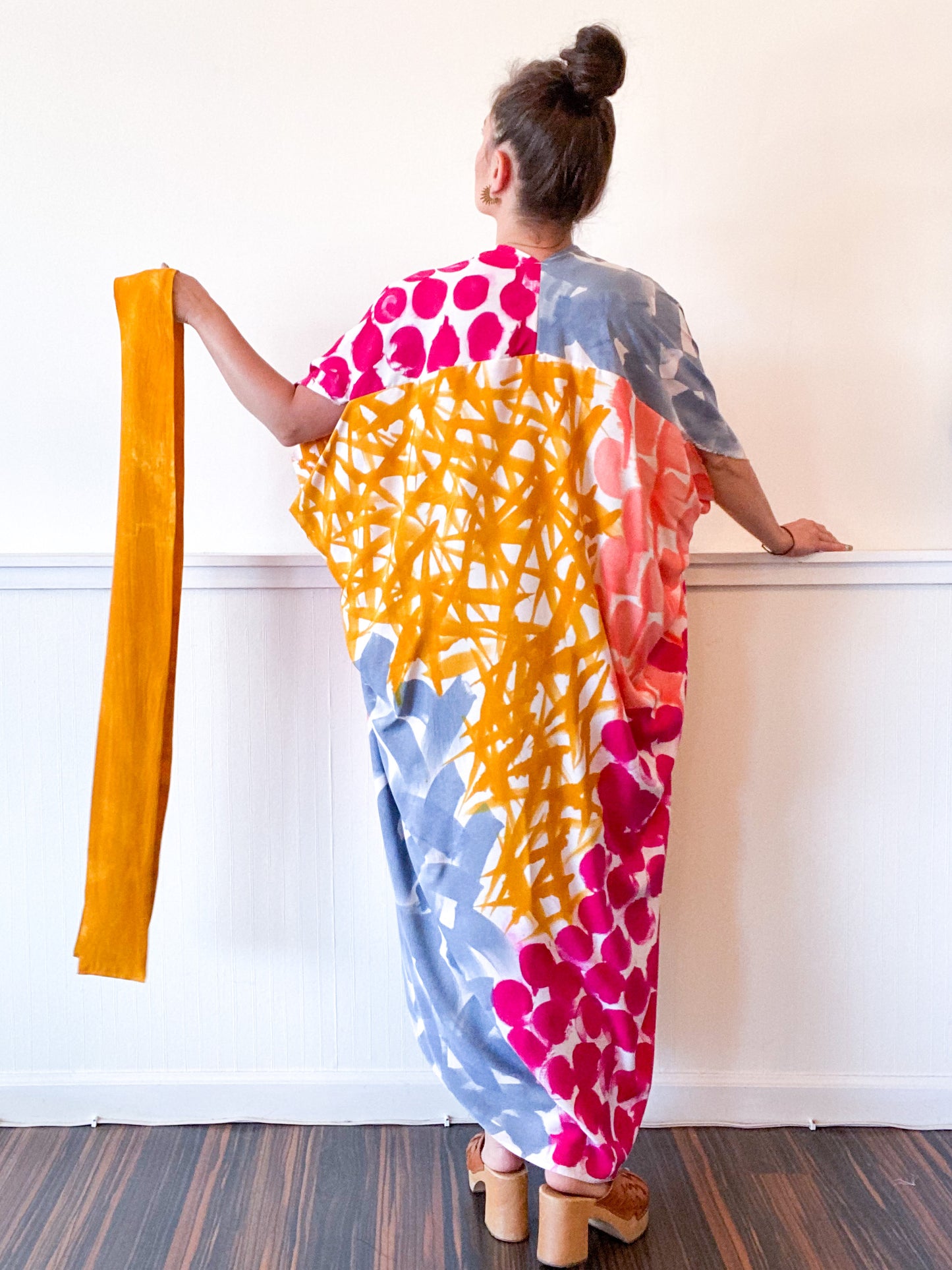Limited Edition Hand-Dyed High Low Kimono Multicolor