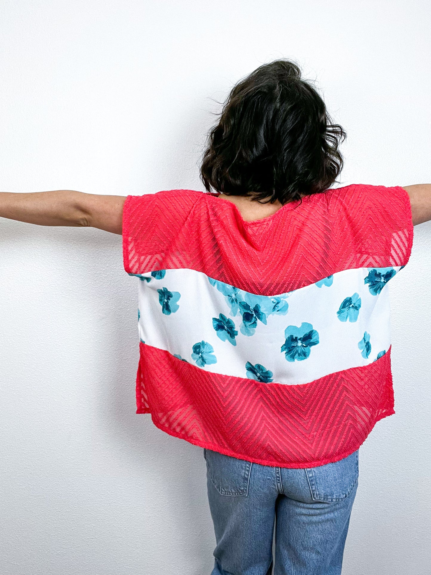 Scrappy Crop Coral Turquoise Floral