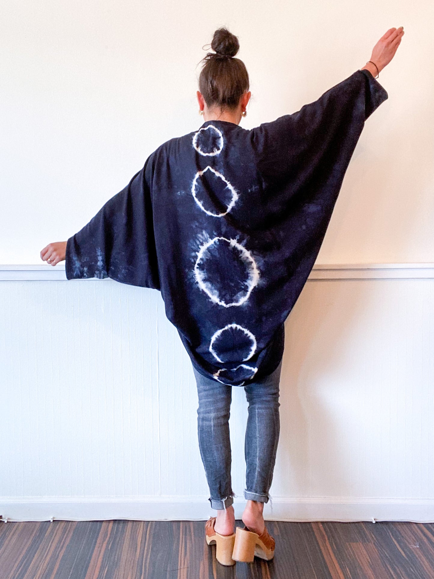 Hand-Dyed Waterfall Kimono Lunar Black