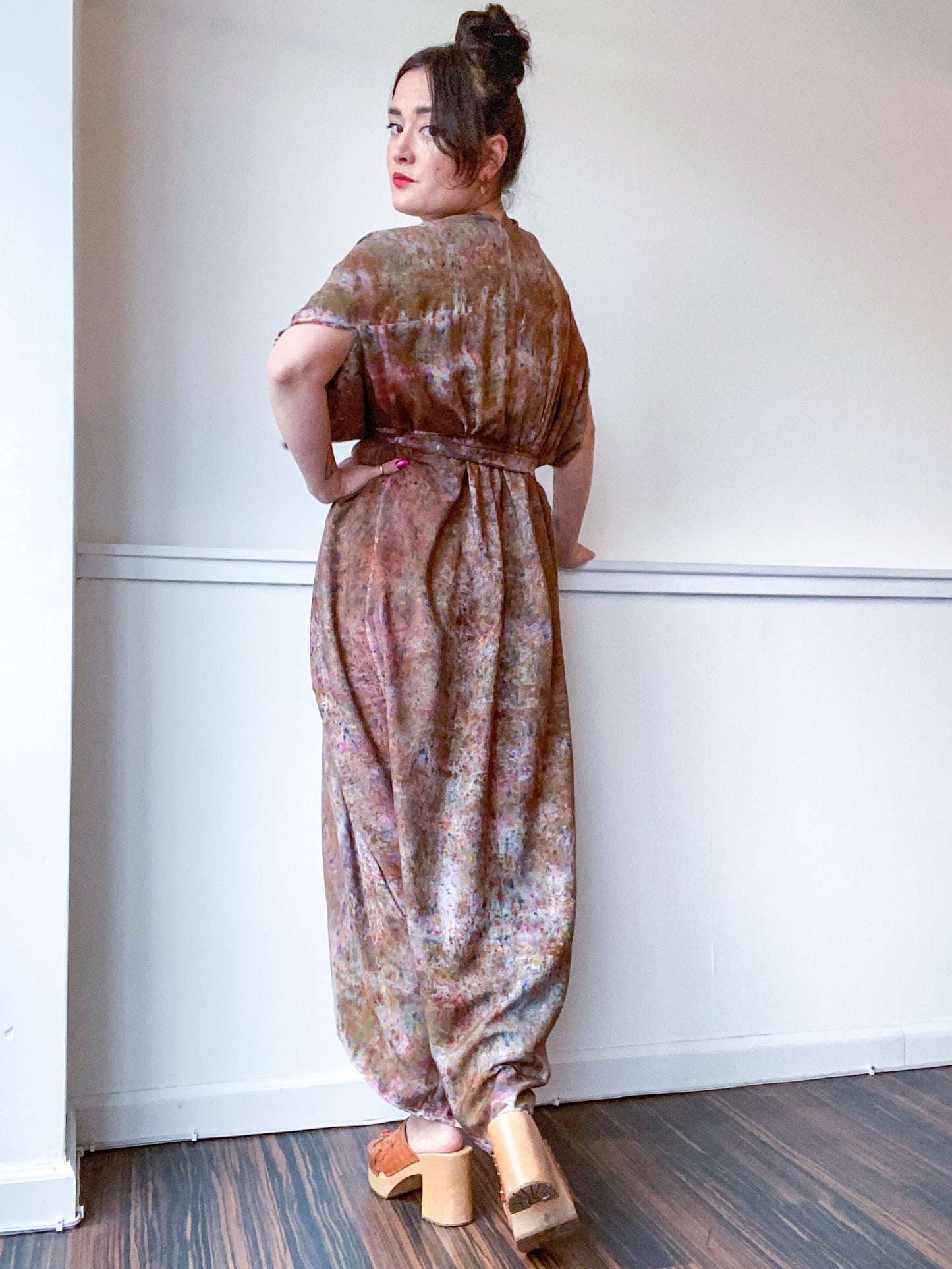 Hand-Dyed High Low Kimono Deconstructed Amber