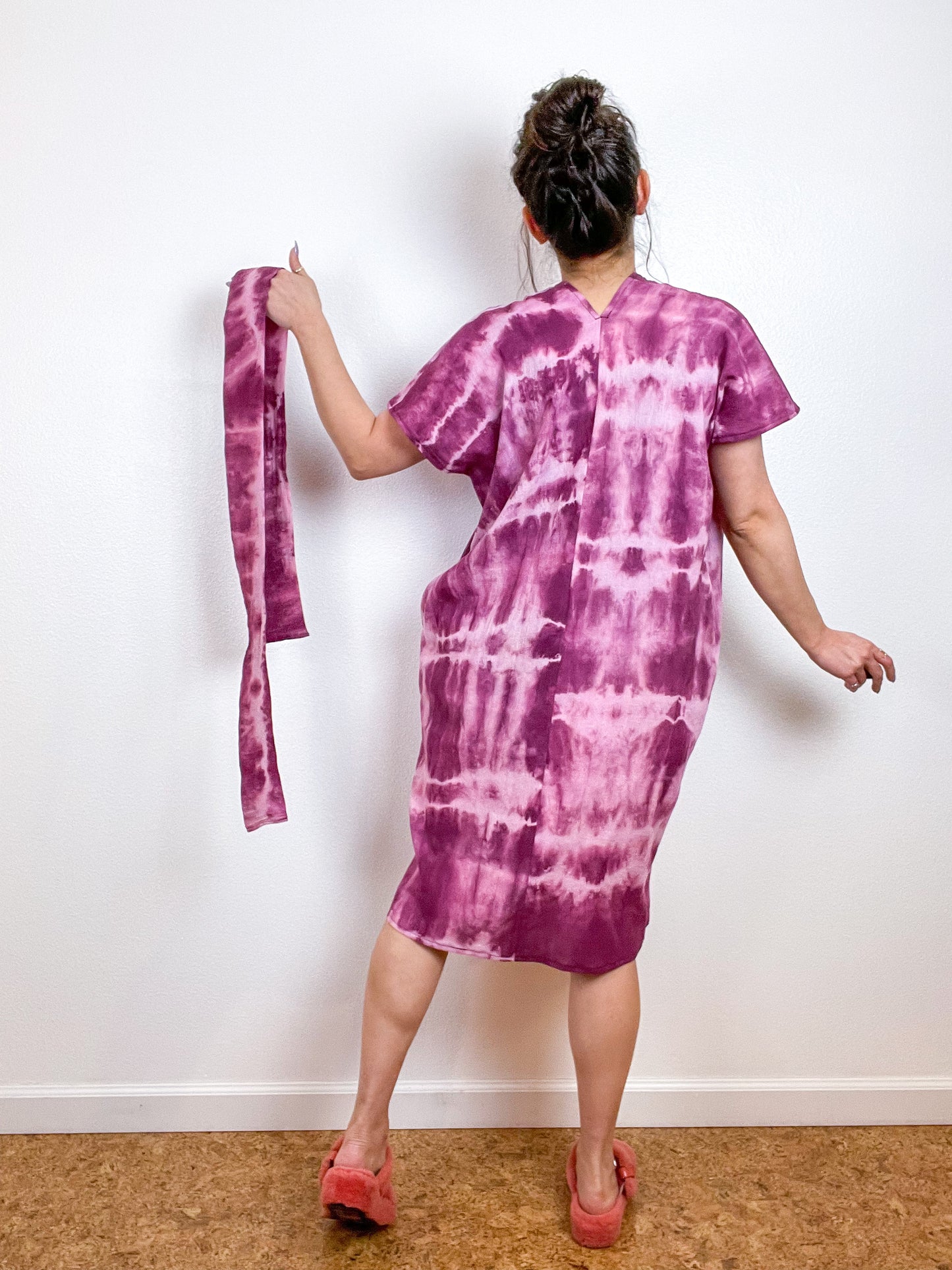 Single Gauze Caftan Dress Berry