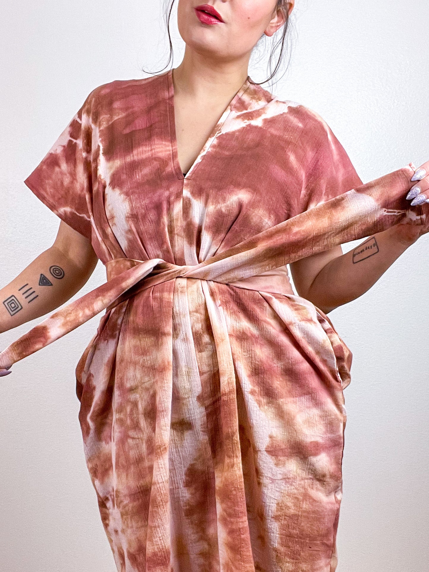 Single Gauze Caftan Dress Terracotta