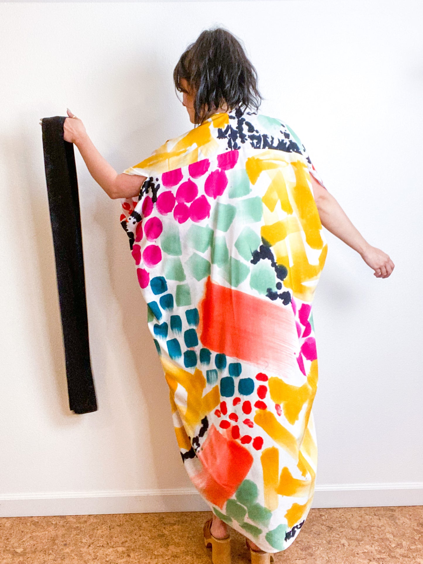 OOAK Hand-Dyed High Low Kimono Confetti 2