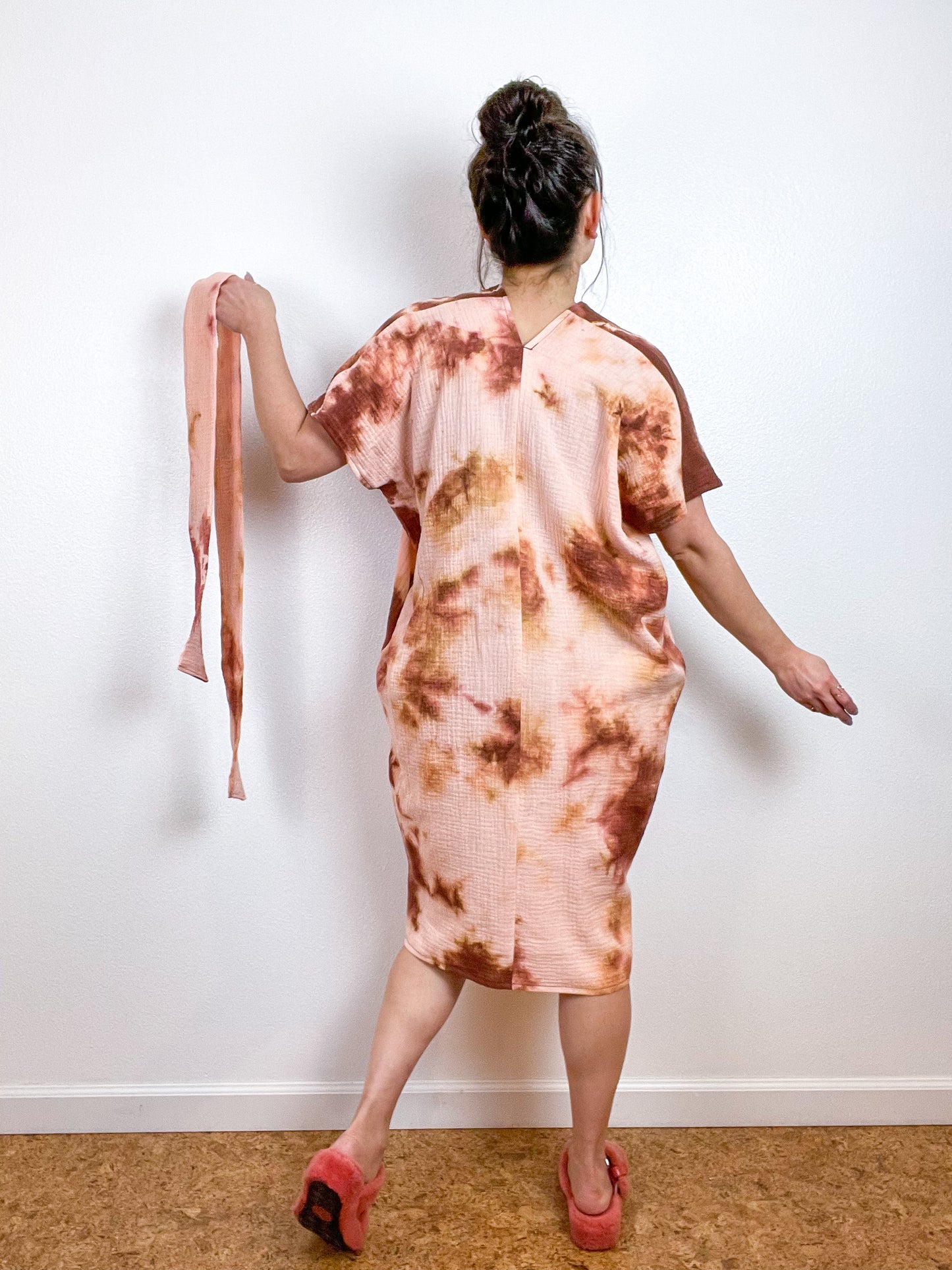 Double Gauze Caftan Dress Terracotta