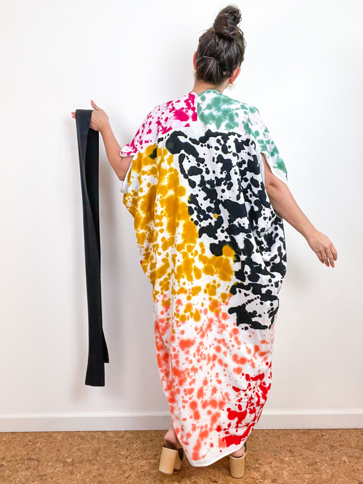 OOAK Hand-Dyed High Low Kimono Confetti 2