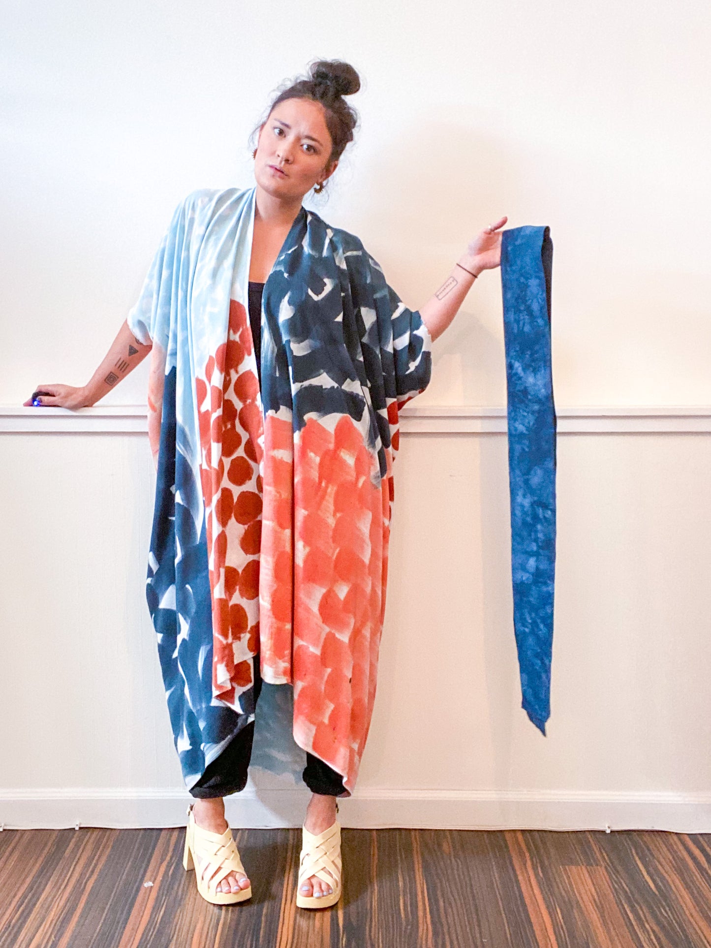 Limited Edition Hand-Dyed High Low Kimono Earth