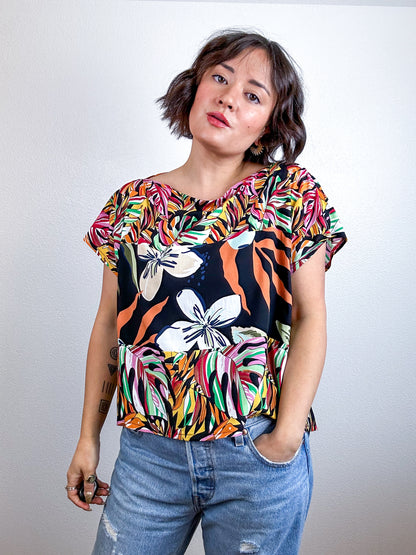 Scrappy Crop Black Tropical Mix 3