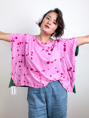 Hand-Dyed Crop Rayon Flip Crop Watermelon