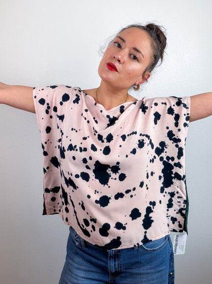 Hand-Dyed Bamboo Flip Crop Blush Forest Speckle