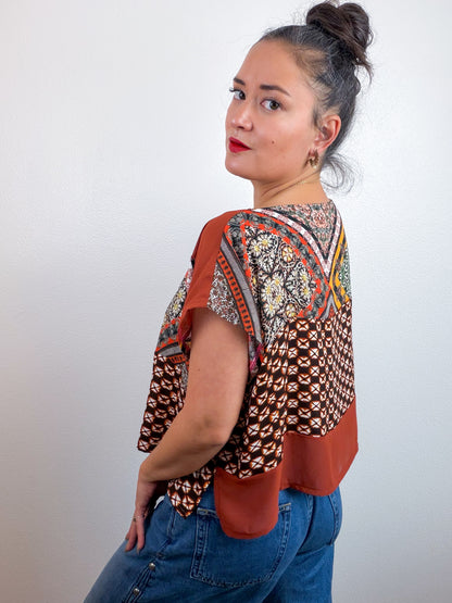 Scrappy Crop Rust Paisley