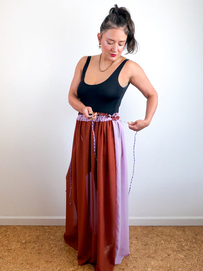 THE SKIRT Rust Lavender Reversible Chiffon