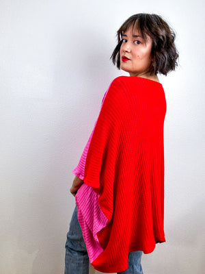 Oversize Flip Sweater Scarlet Hot Pink